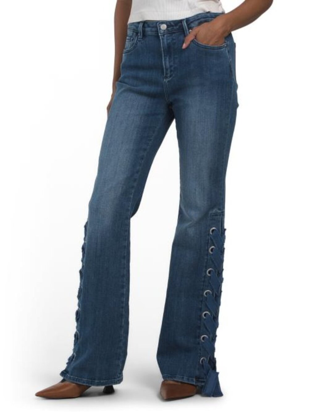 DRIFTWOOD JEANS Farrah Lacey Straight Leg Jeans